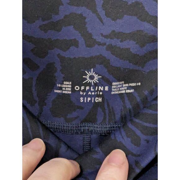 Aerie Offline by Aerie Goals 7/8 Leggings Hi-Rise Short Inseam Patterned Legging - Picture 7 of 7